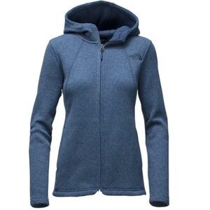 The North Face Blue Zipper Front Fleece Lined Hooded Jacket Sz Lg